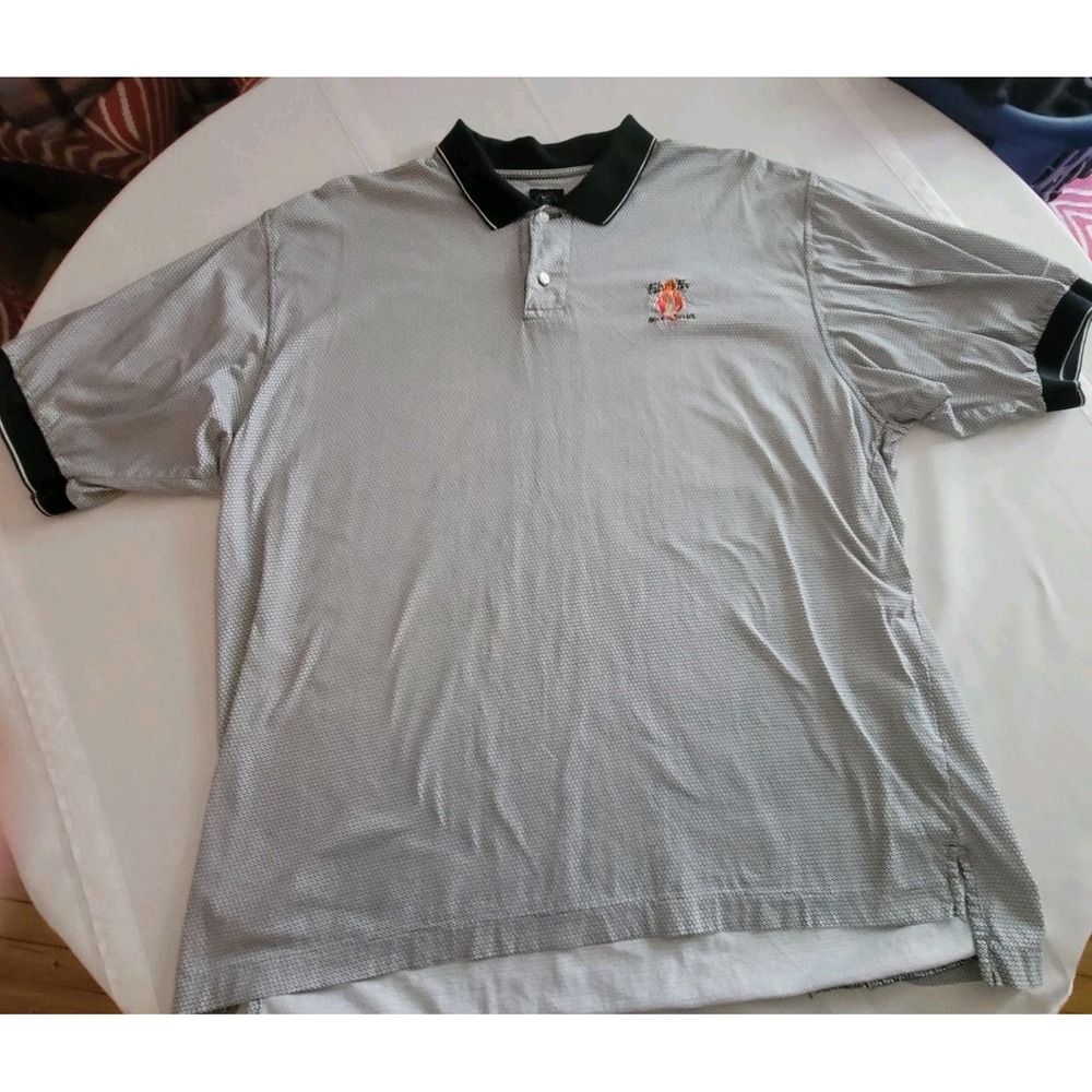 Nike Golf Polo Shirt Men's Large 100% Cotton Gray Embroidered Logo Classic Golf